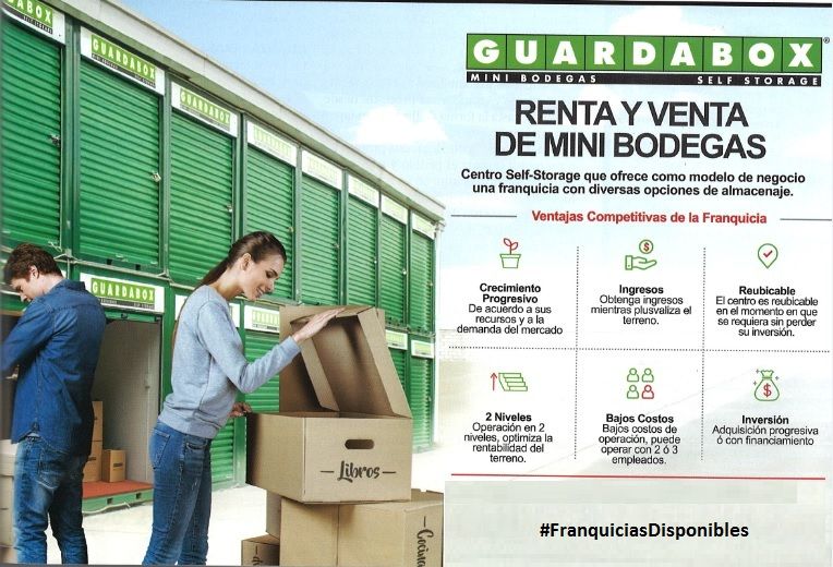 Empresa 100% mexicana, dedicados a la venta-renta de mini bodegas. 
#Guardabox, un Modelo de negocio con éxito probado.

#FranquiciasDiponibles
#FeherConsultingTeAsesora