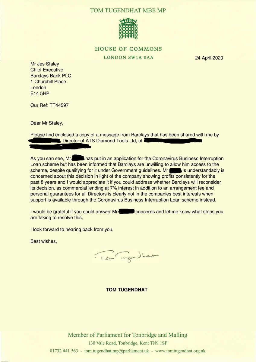atsdiamondtools's tweet photo. @Barclays @BarclaysBizChat Many thanks to @TomTugendhat for standing by us and asking Barclays to explain why they blocked us from even applying for a #CBILS loan, whilst offering their own facility at a price. Getting no help still? Ask your MP for their support. https://t.co/JHc1Fxe9Ci