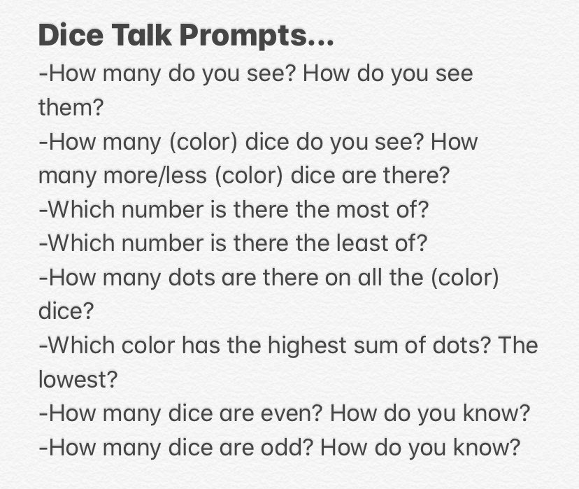 MsMathChi's tweet photo. I started an instagram account full of dice talk images and what kinds of prompts to use for kids of varying levels K-5. Check it out and use them if they help you! @msmathchi on Instagram! #elemmathchat #dicechat #dicetalk #iteachmath https://t.co/pmgqwV9Zid