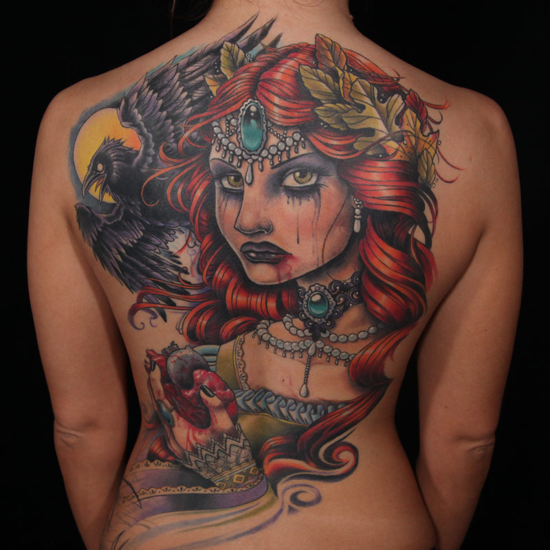 A beautiful woman with a dark side. <a href="/Sausagekingtat/">Walter SAUSAGE Frank</a> has been impressing us with his work since season 4! #InkMaster