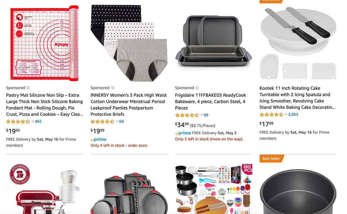 maddiemueller4's tweet photo. Looking to add some new baking supplies to my kitchen. Some of these from my amazon search results will be more helpful than others... https://t.co/XjBfwiwnH9