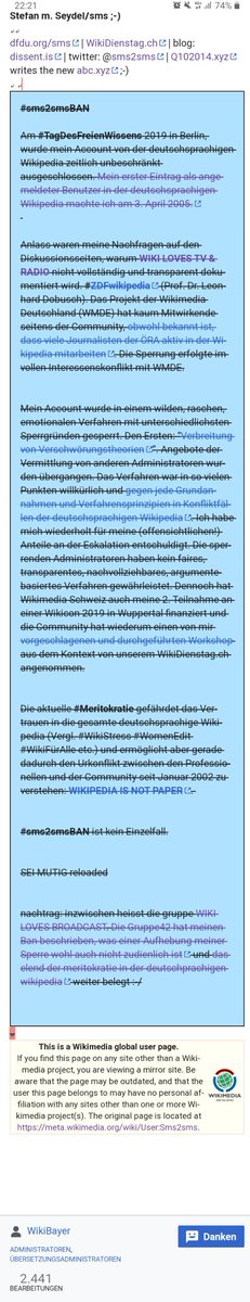 man lernt auch bach 15 jahren #wikipedia nie aus. 

es heisst: Cross-wiki issues @AchimRaschka
#UnboxingWikipedia packt malnheisse eisen aus, bitte @Lokal_K :-( nzz.ch/feuilleton/cor… @NZZ #nzz 

#sms2smsBAN @WikimediaDE @WikimediaCH @WikimediaAT #ZDFwikipedia