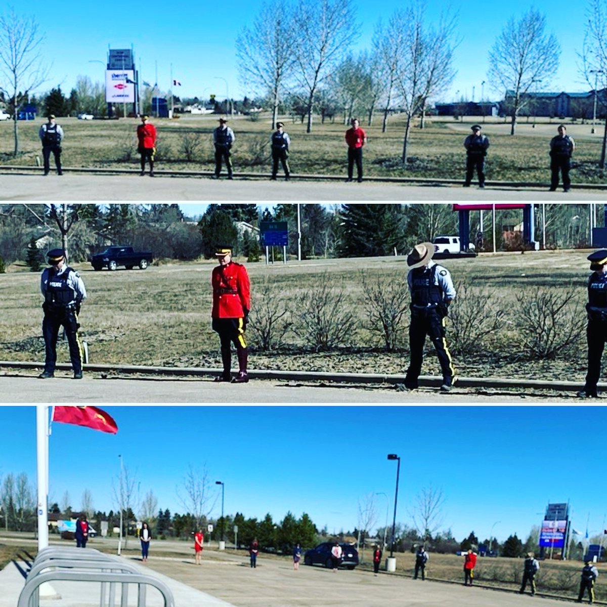 FtSaskVSU's tweet photo. Everyone at our detachment wore red for #WearRedFriday to support our #RCMP &amp; Nova Scotia. We had a moment of silence for Cst. Heidi Stevenson &amp; to remember all those killed in last weekend’s tragic events #NovaScotiaStrong
#fortsask #victimservices #redsergeproud https://t.co/UqhwAmJQ9J