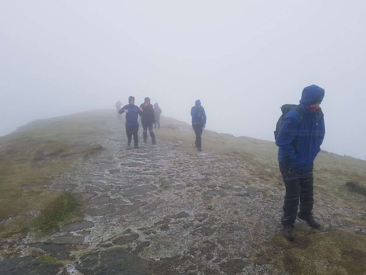 What do Councillors do for fun? Climb Abergavenny's Sugarloaf in a hailstorm, obviously. Great times  @OwenLLewJones  @AshL93  @jenb_davies  @wngstr