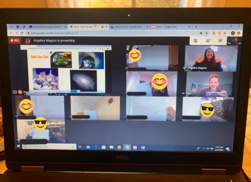 MrsAddeo's tweet image. Virtual learning can’t stop us from playing our “Odd one out” word study game!☺️ #LoganProud @ms_magazu