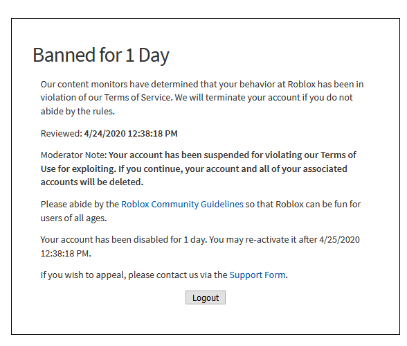 Robloxbanwave Hashtag On Twitter - youve been temporarily banned from participating in rroblox