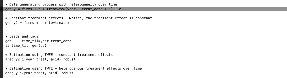 So, here's the thing. You have to just run the simulation yourself to see. Do this: using line 96, make a spreadsheet of each individual ATT for a group/year like this. You should get 10 in 1986. And they do! 22/n  https://www.dropbox.com/s/nikinluypt4tf5m/baker.do?dl=0