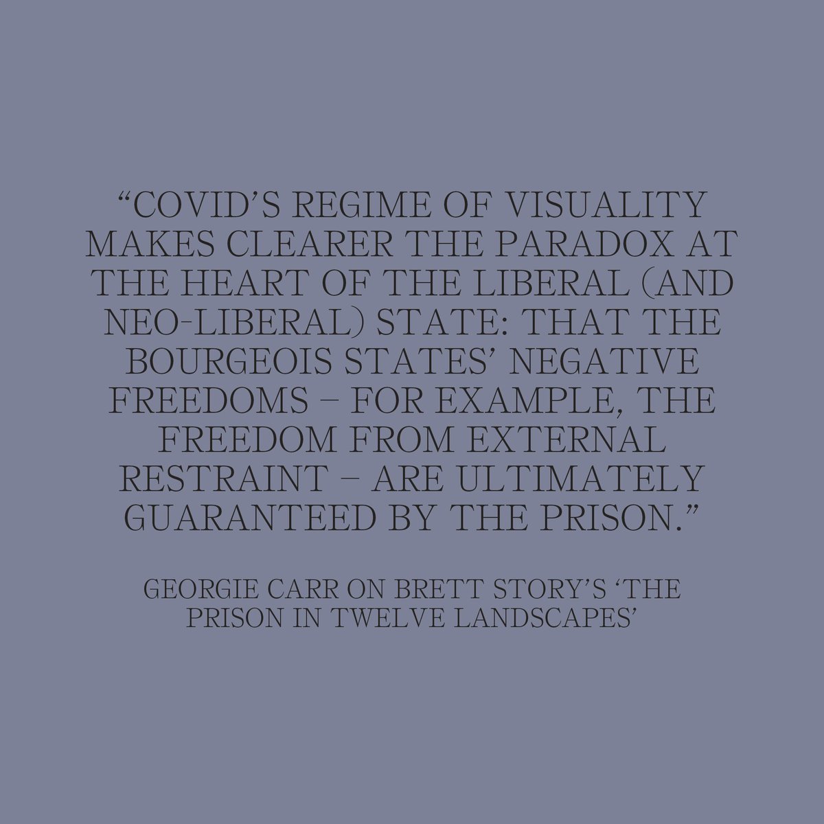 Georgie Carr on Brett Story’s ‘The Prison in Twelve Prisons’, carceral capitalism and Covid-19
anothergaze.com/cinema-carcera…
