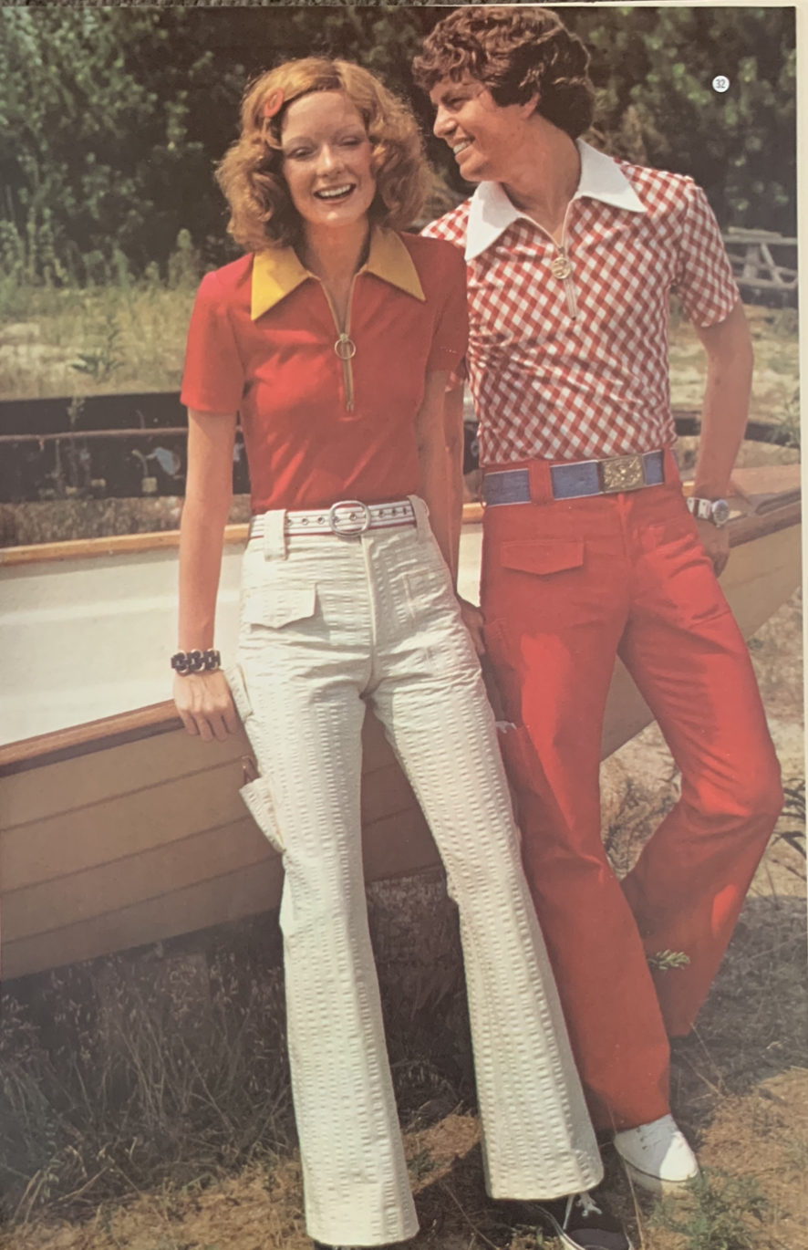 70s Fashion on X: Love is matching Seersucker jeans #1970s