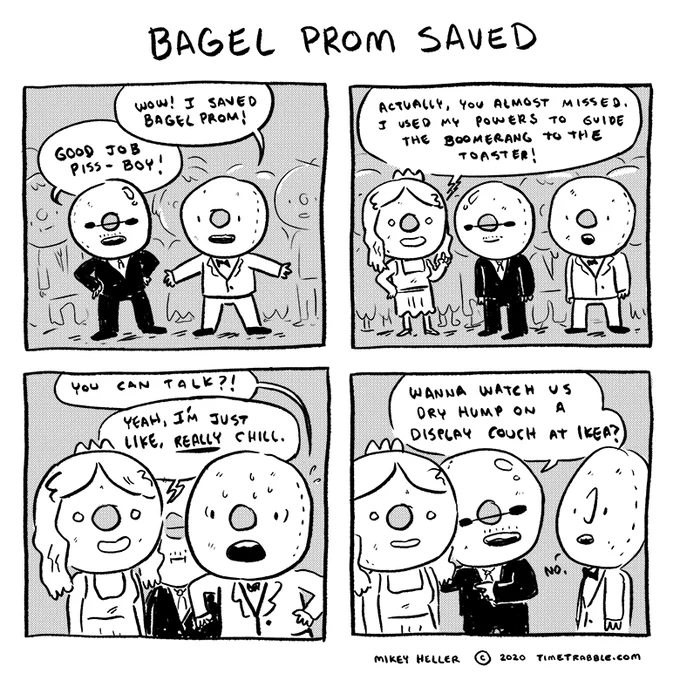 i drew a comic about Bagel Prom saved 