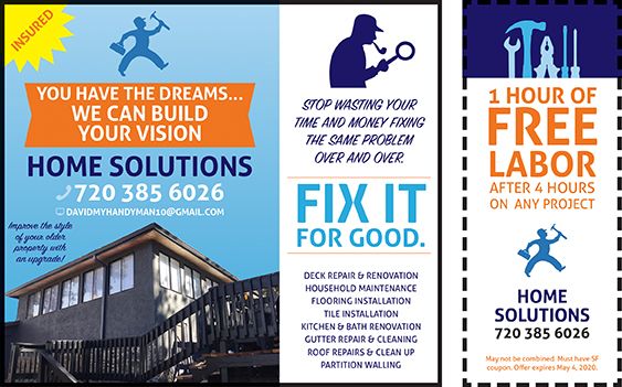 scorefoothills's tweet photo. You have the dreams, Home Solutions can build your vision! Reach out for deck repair, household maintenance, flooring/tile installation, kitchen/bath renovation + so much more, and SAVE w/ our #coupon! #mountainliving #scorefoothills #savings #shoplocal #colorado https://t.co/GwPyCKD784