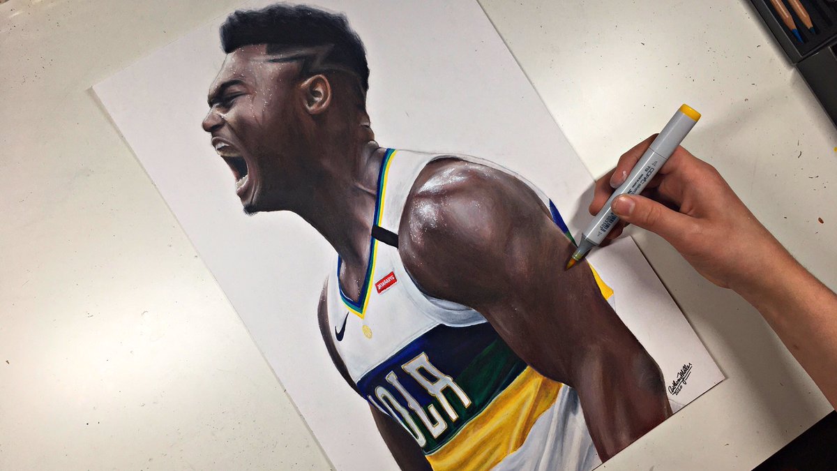 anthonym_art's tweet image. My drawing of @Zionwilliamson for the @PelicansNBA