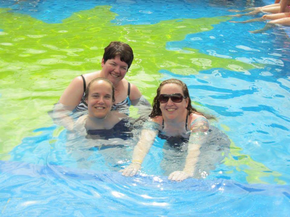 See? Now I'm a fish on the  @NKOTB cruises and you have to drag me out of the pool. It started in 2011 with  @DonnieWahlberg in my previous post. Fellow swimmers:  @gwenid1701,  @SissyHand, and Codie.  #NKOTBVirtualCruise