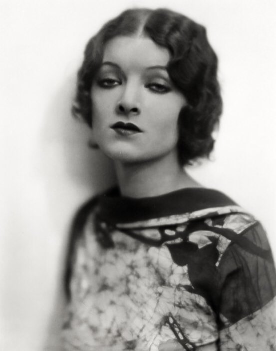 Random Non-Louise Photo: Myrna Loy wearing a special dyed batik top in an early portrait Henry Waxman, mid-1920’s. (Thread)