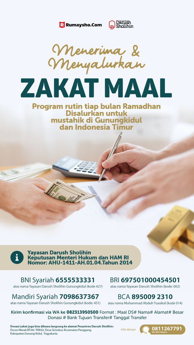 M Abduh Tuasikal Pa Twitter Darush Sholihin Rumaysho Melayani Penyaluran Zakat Maal Dan Fidyah Sebagaimana Dalam Flyer Yuk Manfaatkan Info Donasi Ds 0811267791 Konfirmasi Ds 082313950500 Https T Co Eqe5jaei8i