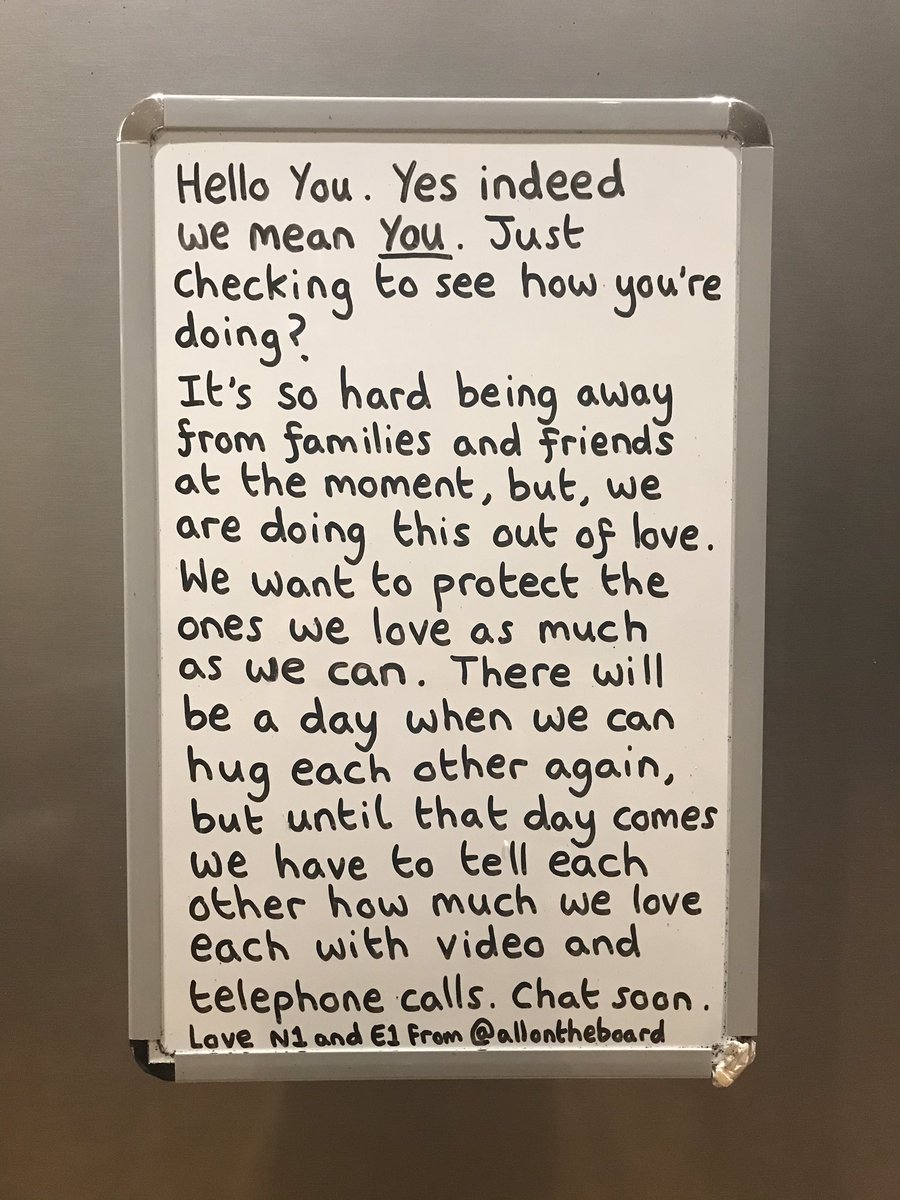 allontheboard's tweet image. Hello YOU. Just checking to see how you’re doing? Love N1 and E1 from @allontheboard
#MentalHealth #YouMatter #MentalHealthMatters #StayHome #StayHomeSaveLives #Love #allontheboard