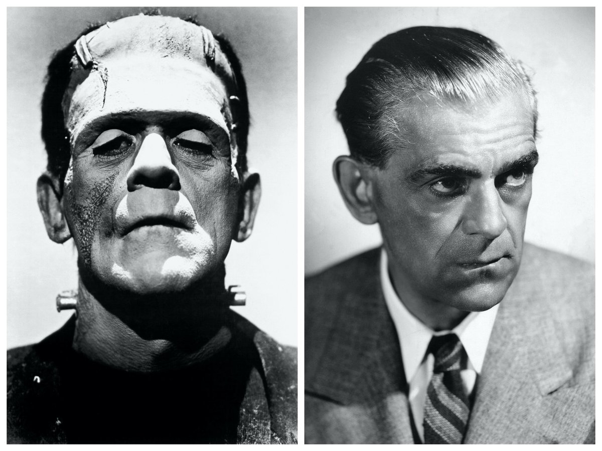 1. Frankenstein (1.931) - Colin Clive as Henry Frankenstein and Boris Karloff in his first role as The Frankenstein Monster. Here the movie poster, and Boris & Colin with and without makeup.. And the final confrontation  #HorrorMovies  #Frankenstein  #HorrorFamily