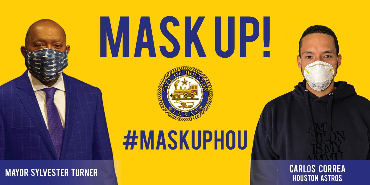 MayorsEvents's tweet image. #MaskUpHOU 
Going out and about this weekend? Don’t forget to mask up, Houston! #coronavirus #COVID19 #COVID #houston