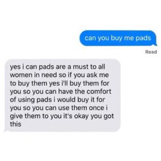 matty healy as “can you buy me pads” texts