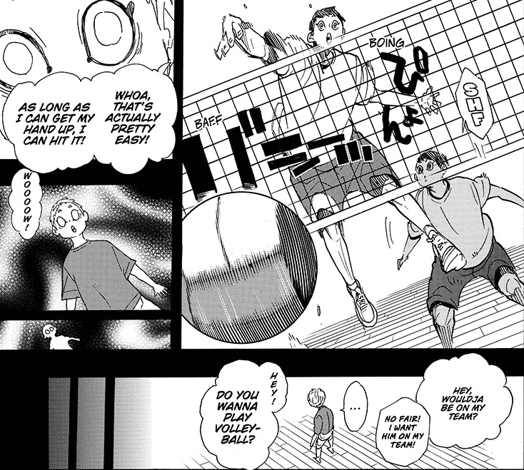Hoshiumi's backstory is eerily similar to Washijou's, a moment of learned helplessness that shapes their philosophies. Inspired by his mom, Hoshiumi deals with being short by developing strength in other areas. Washijou lives vicariously through powerful & tall players as a coach