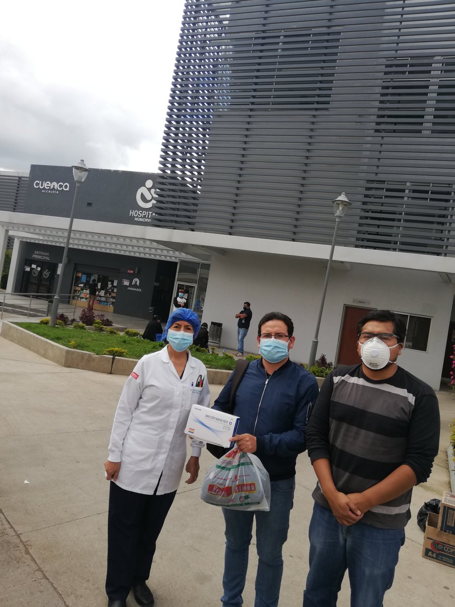 Gracias a la donación de Proquimica a través de Cristian Salas entregamos hoy 120 pruebas rápidas para COVID19.
<a href="/hospitalcuenca/">Hospital Municipal de Cuenca</a> <a href="/HVCMCuenca/">Hospital Vicente Corral M.</a>  <a href="/IESSAzuay/">IESS Azuay</a>