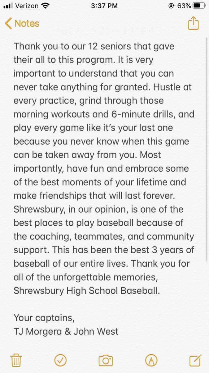 Shrewsbury Baseball 2020