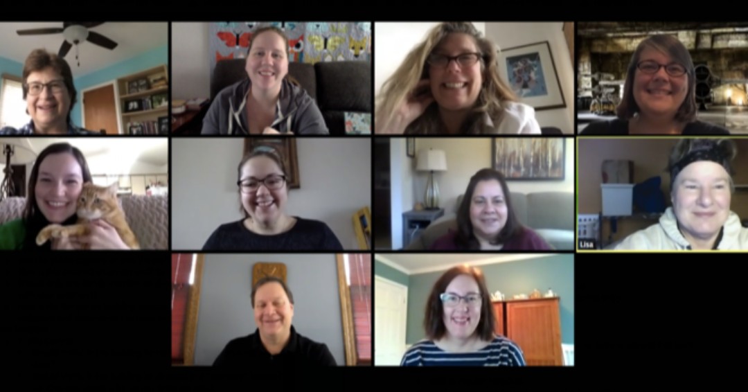 The Reference (and Tech Services!) staff is also working hard behind the scenes to make sure the library will be ready when we re-open! #nationallibraryweek #librarystaff