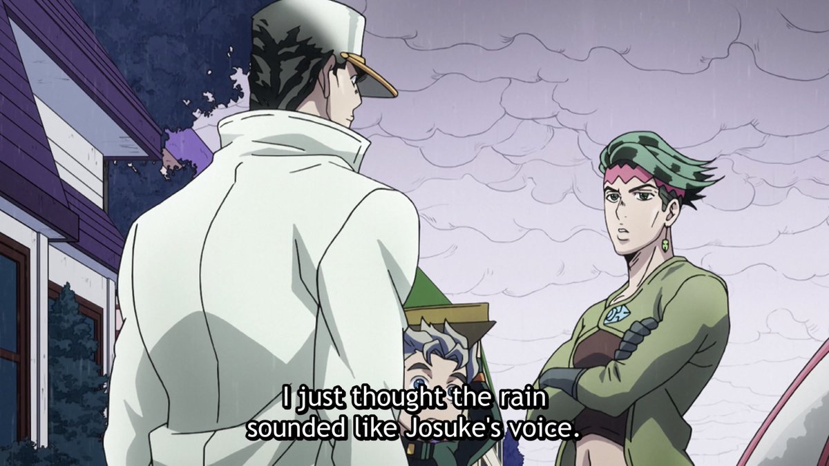 What is NOT compelling is having the entire crew literally around the corner while Josuke and Hayato 2v1s Kira in the epic final boss fight we built up to for 30+ episodes. Especially when they know Josuke should be meeting them, actually hear Josuke scream, and shrug it off.