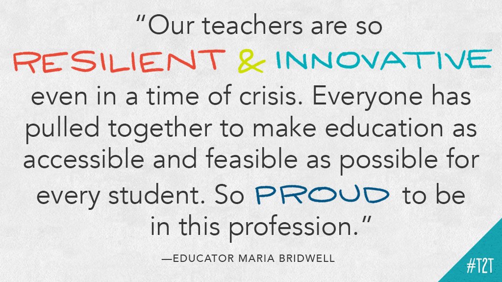 teacher2teacher's tweet photo. Teaching is #HeartWork – especially in uncertain times like these, says educator @mnbridwell. 

Here's to #TeacherLeaders collaborating, connecting and innovating to do what they do best: Teach. #TeacherTwitter https://t.co/3g7eKl98AD