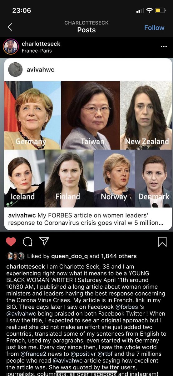 stxphisthinking's tweet photo. This young black woman has had her story copied and plagiarised by @Forbes magazine. Please retweet to get the message out there! Black voices matter.  #charlotteseck #Plagiarism #blackvoicesmatter https://t.co/VmslIYHTet https://t.co/73koAiObrU