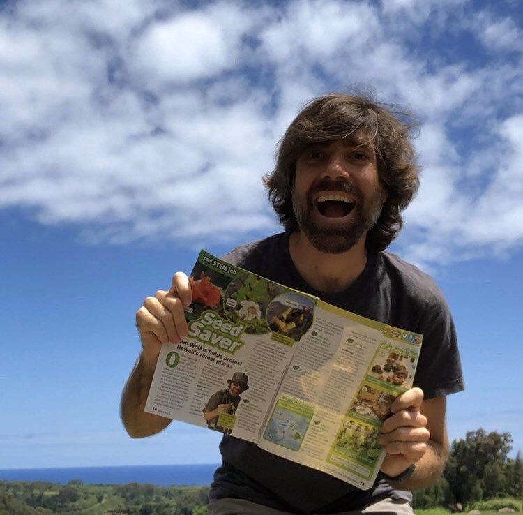 NTBG's tweet photo. Our Seed Bank Manager Dustin was featured in the Cool #STEM Jobs Q&amp;A in @Scholastic's #SuperScience kid's magazine! We love sharing the story of how we collect and store seeds in order to #saveplants. Mahalo Scholastic for bringing plant science to young students! https://t.co/U5XJ0mF3wG