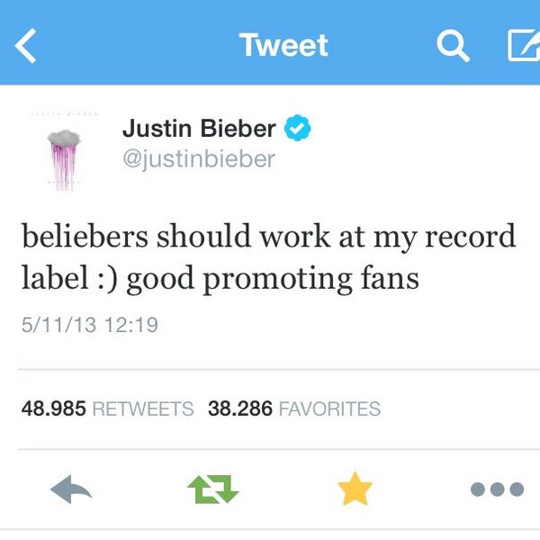 when justin shaded his record label for not promoting and pushing journals bc it was an rnb album and then tweeted beliebers should work as his promoters lmao we were always better at promoting than his team