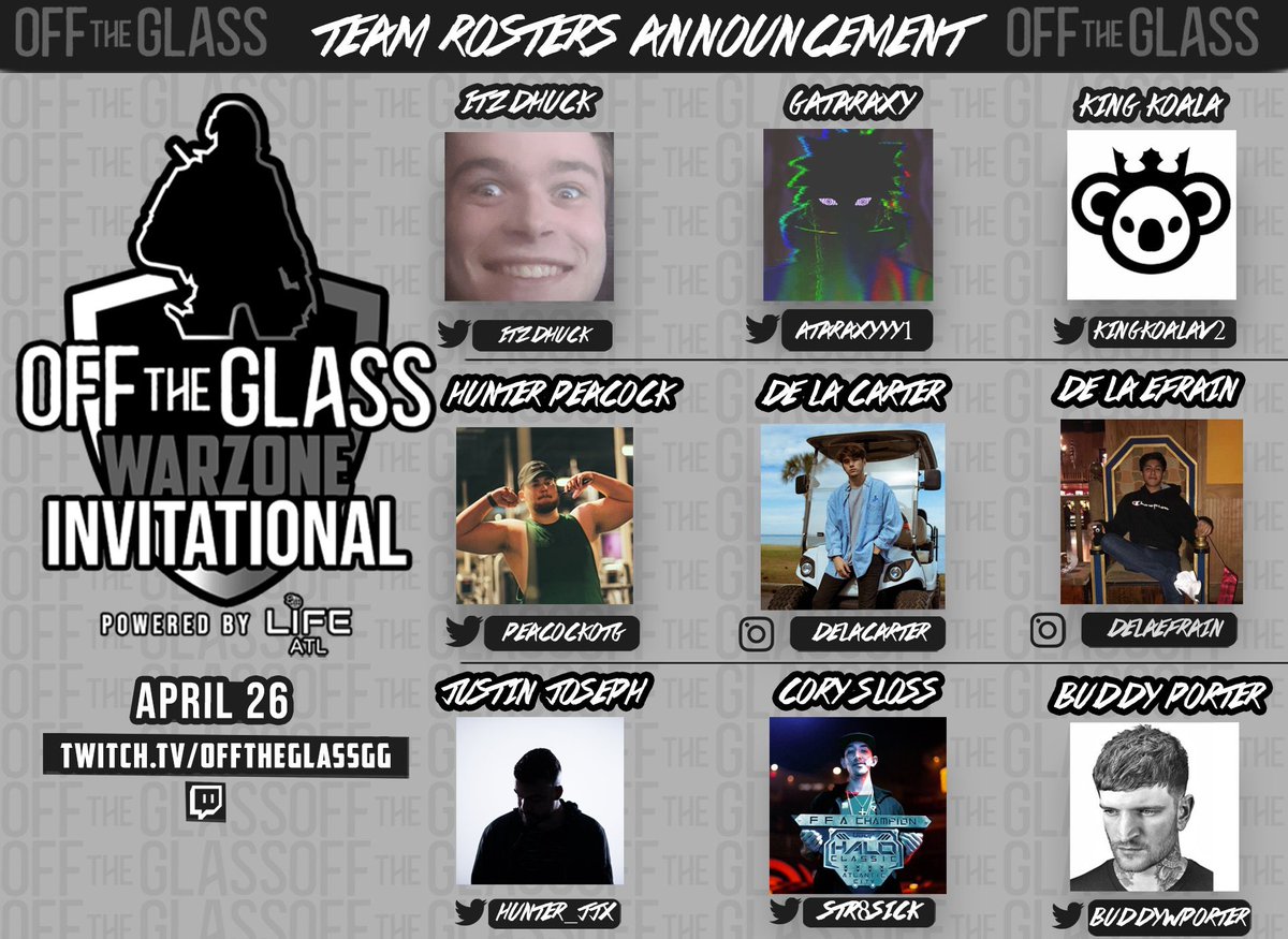 OffTheGlassGG's tweet photo. Another electrifying wave of trios! ⚡️ 

We’ve got the Big Dawg @PeacockOTG teaming up with the DeLa boys! 📸

@HuNteR_Jjx bringing the heat with the Halo guys! 🥵

And @ItzDHuck rounding it out with @Ataraxyyy1 and some OTG Representation! 👀

#OffTheGlassInvitational https://t.co/RqkqfZeSyI