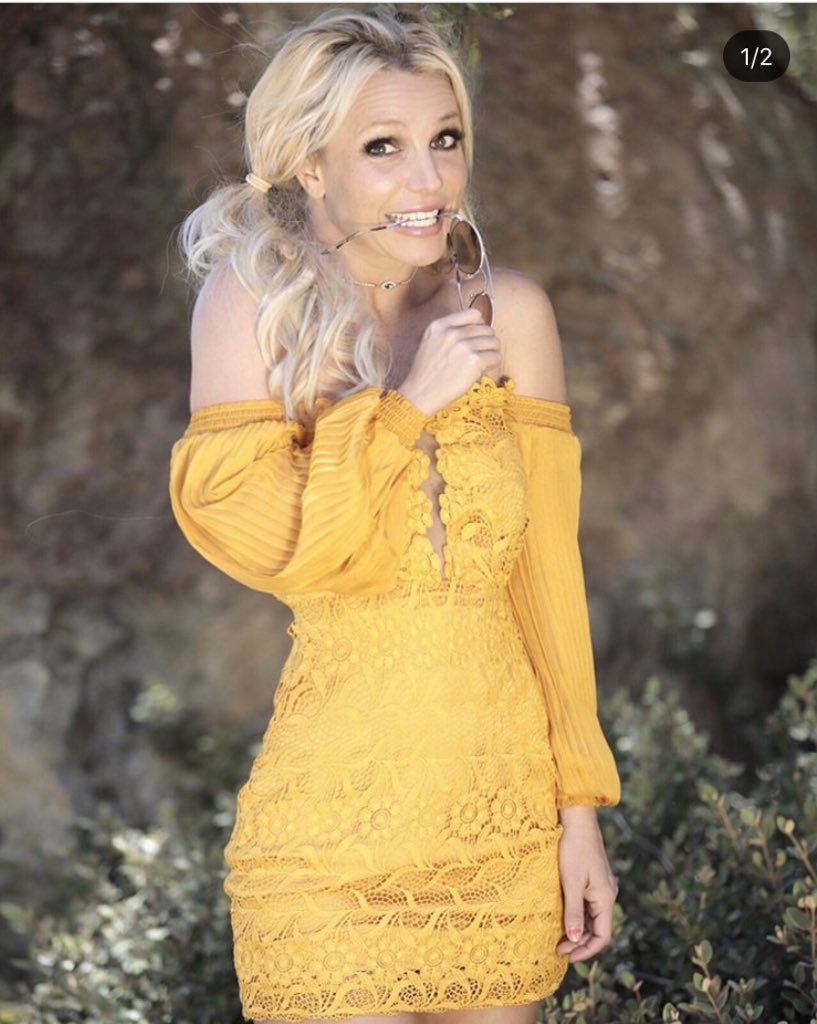 Britney taking photos in her backyard in 2018.