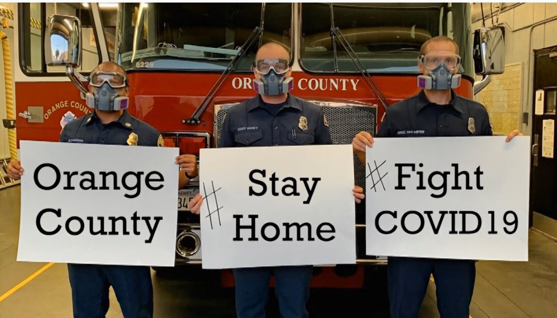 JBA_LA's tweet photo. Orange County Professional Firefighters protect 24 OC cities &amp; unincorporated areas 7-days a week, 24-hours a day. Now they are fighting #COVID19 every day. #StayHome #FightCOVID19 #IAFF #CPF #OCFA #Local3631 https://t.co/Y5zOCmrosd