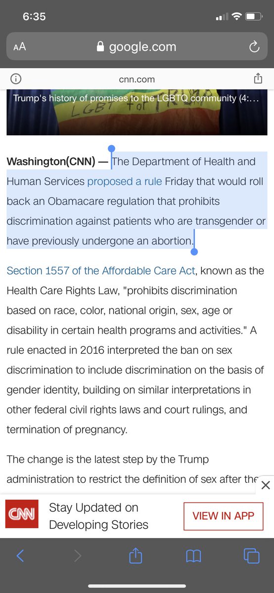 The healthcare anti-discrimination protections Trump wants to remove will harm trans ppl AND anyone who has ever had an abortion