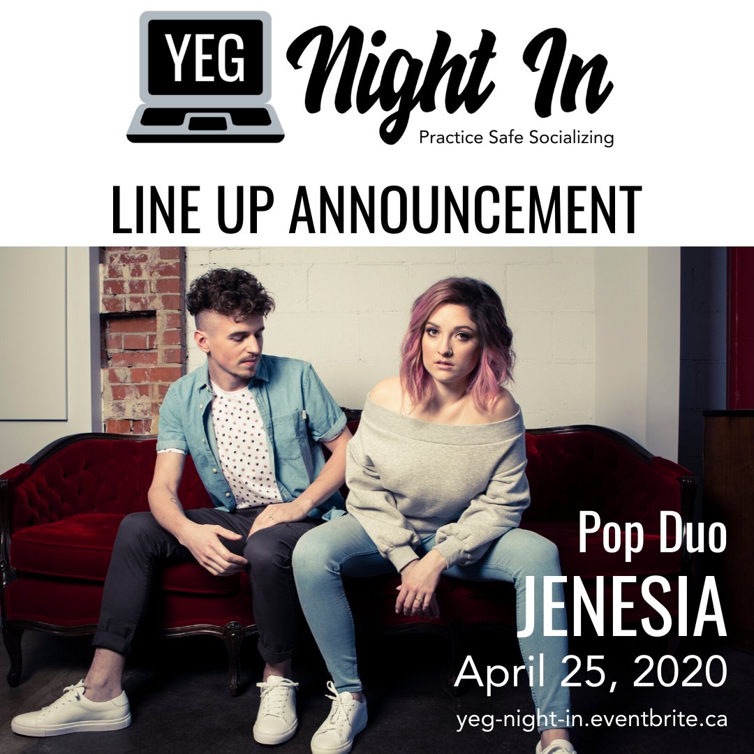 Entertainment Announcement -  @jenesiamusic! This #yeg pop duo combines vintage and modern musicality to create catchy, emotion-evoking songs and memorable live shows. Join us at YEG Night In TOMORROW with @mentalhealthab Tickets: YEG-night-in.eventbrite.ca  #yegevents #yegmusic