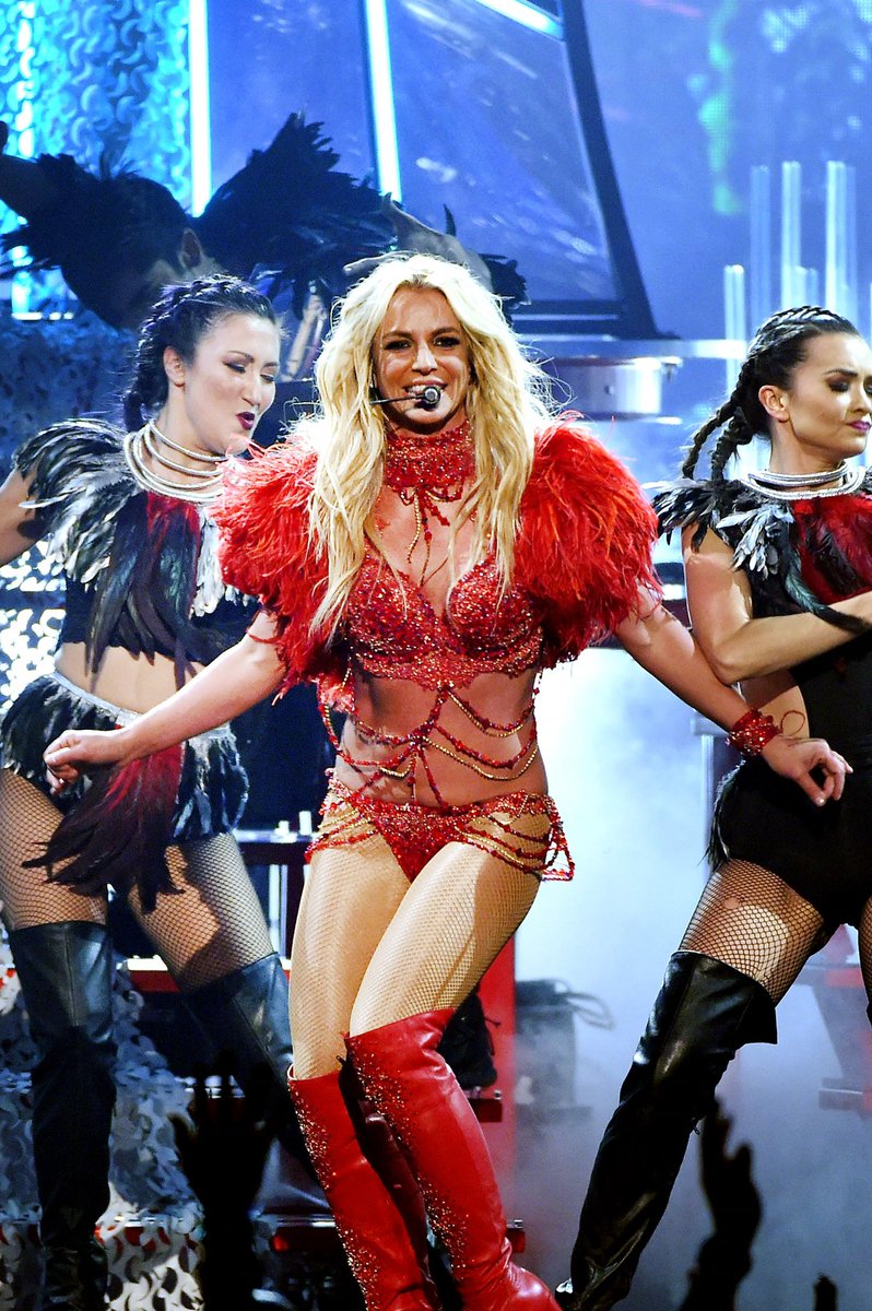 Britney on stage opening the  @billboard awards in 2016.