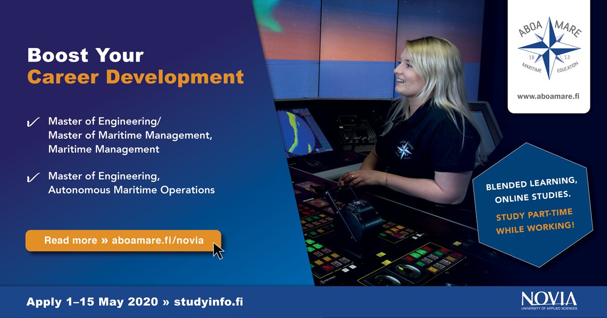 aboa_mare's tweet image. Apply by 15.5.2020 for Master level studies at Novia UAS, Aboa Mare through studyinfo.fi.
More information: aboamare.fi/Novia 

@NoviaUAS
@aboa_mare
#masterofmaritimemanagement #masterofengineering