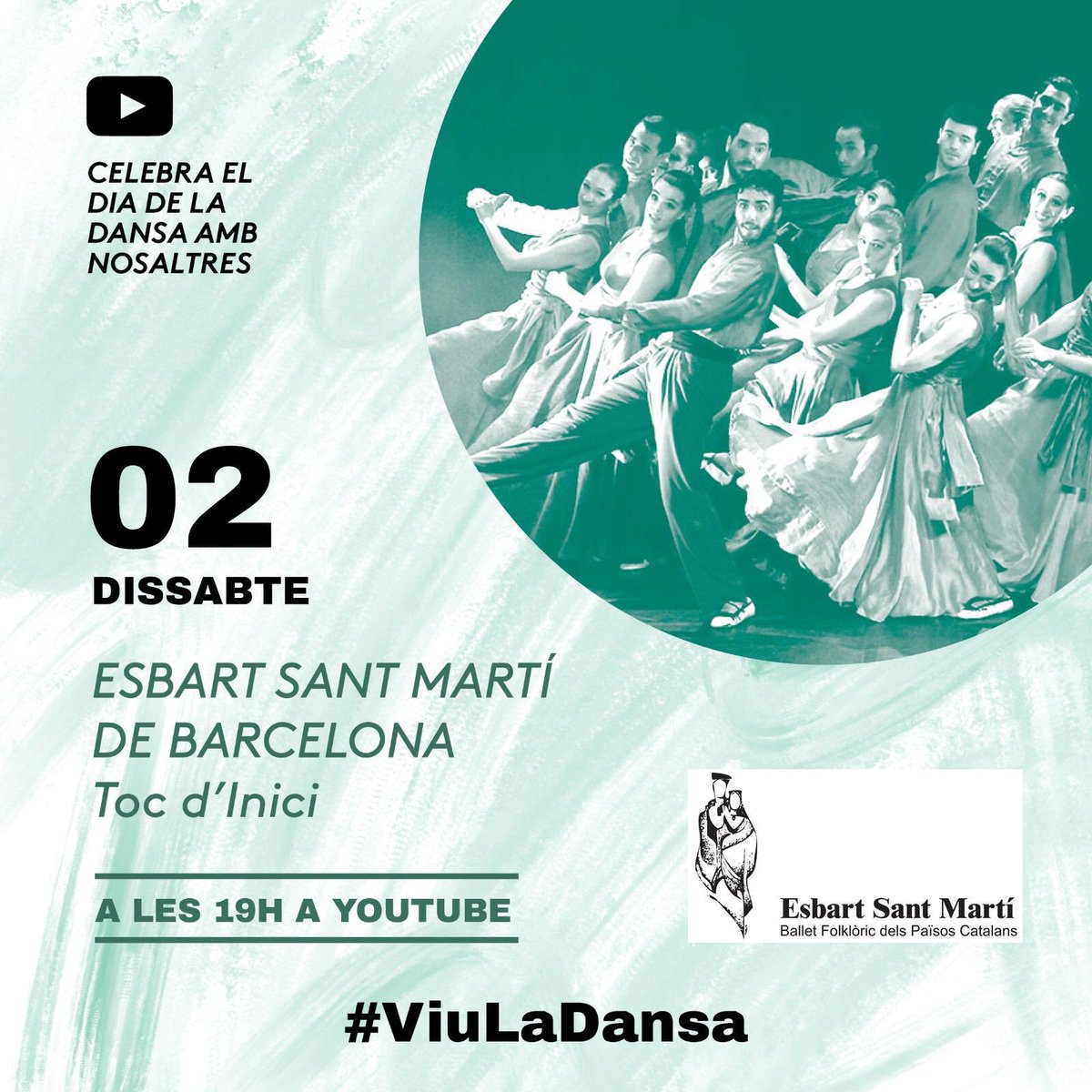 estecla_tgn's tweet photo. Moltes gràcies a tots els que ens vau acompanyar ahir amb l’iniciativa #viuladansa, però no ens aturem celebrant el #diadeladansa Avui és el torn de l’@Esbartsantmarti amb el seu espectacle #tocdinici ens hi acompanyareu, no? Doncs avui a les 19h al seu canal de youtube! https://t.co/7RJSmJueUw