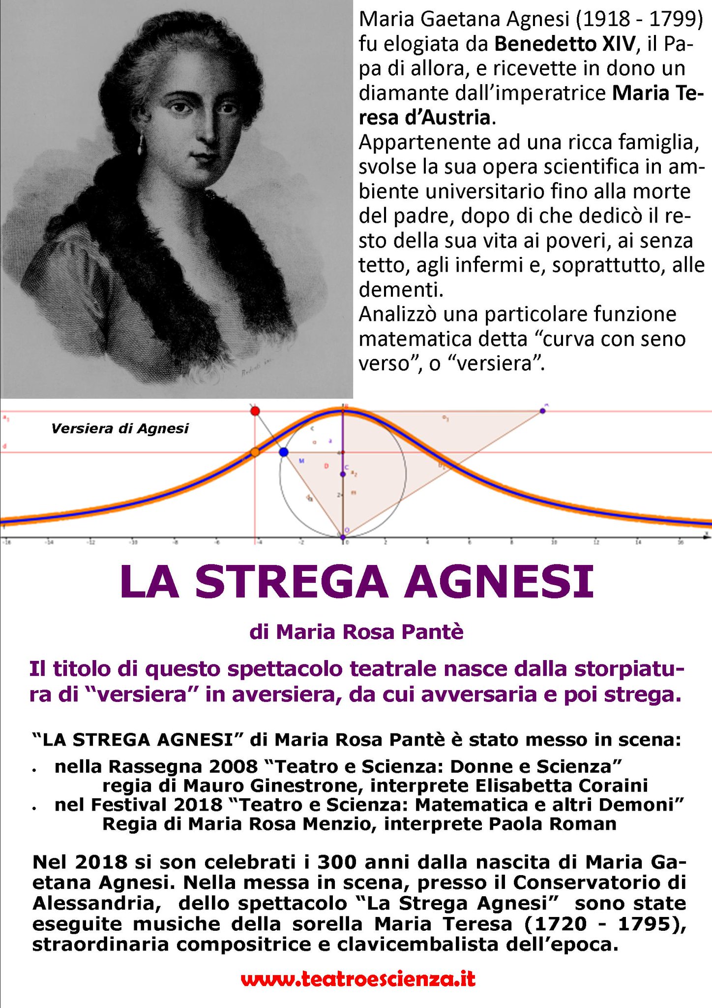 Teatro e Scienza on Twitter: "Teatro e Scienza: LEARNING EXPERIENCE - Maria Gaetana Agnesi (1718 - 1799) è considerata da molti la più grande matematica italiana. Fu la prima donna ad essere
