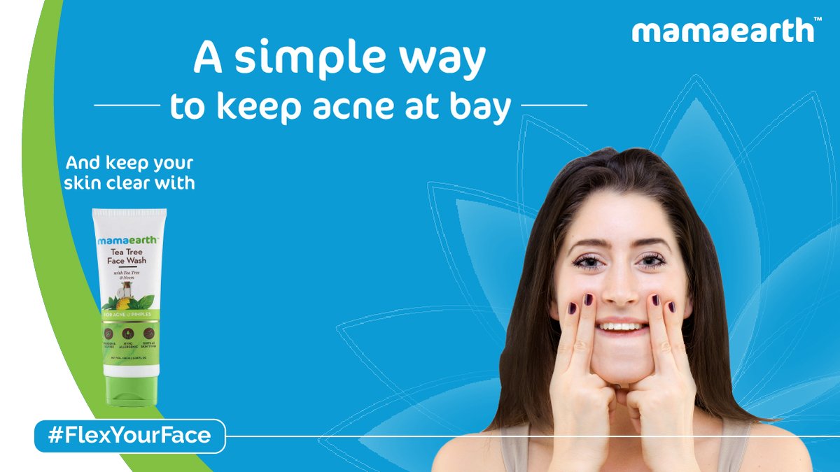 mamaearthindia's tweet photo. #FlexYourFace to keep those pimples away!
Use your fingertips to press the area above the jawline, using the center-going-out motion.
Repeat the motion working upward till you reach the forehead line, and use Mamaearth Tea Tree Face Wash.
#mamaearth #faceyoga #acnefree https://t.co/xZtcwVwbjq