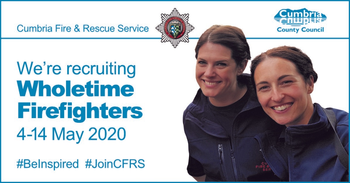 CumbriaFire's tweet photo. Online applications open at 10am on Monday 4 May for our wholetime and apprentice #firefighter recruitment drive. Find out more: https://t.co/frN2VrWHxx
Please share this post with someone you know who thrives in their local community.
#BeInspired #JoinCFRS @WFSUK1 https://t.co/PrGIMqt0FC