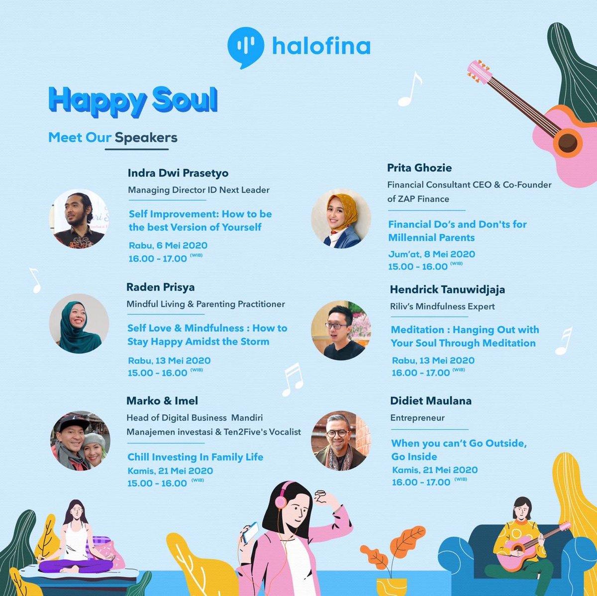 hipwee's tweet photo. Selama bulan Mei @halofina_id bakal ngadain Happy at Home, live session online dengan 18 pembicara supaya kamu makin produktif.
Link pendaftaran ada di bio instagram @halofina.id yaa π
#HalofinaHappyAtHome #halofina #digitalfinancialadvisor #HipweeMediaPartner https://t.co/Tk0TMv87IW
