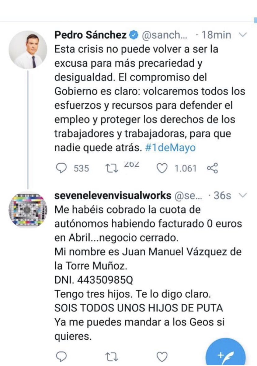 Un español que le dice a Sánchez lo que millones piensan.