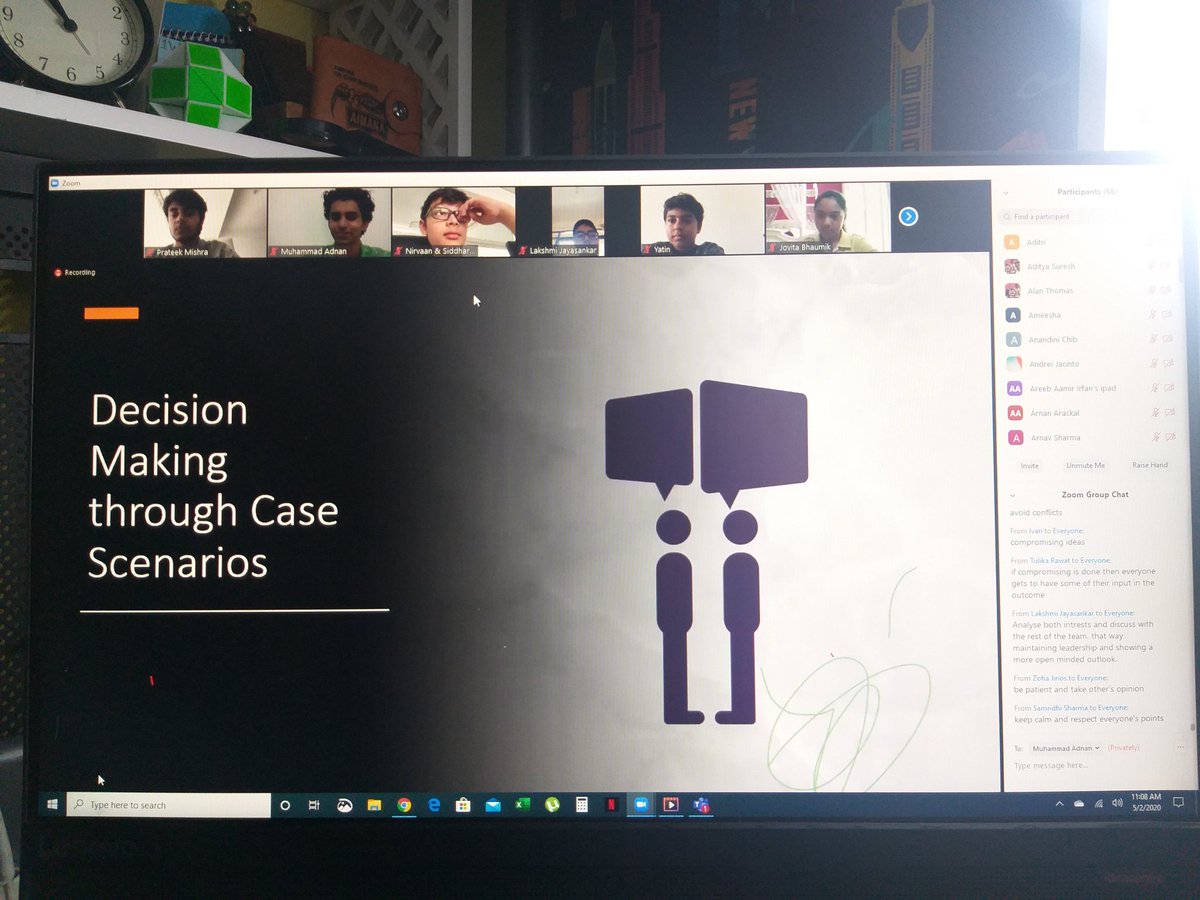 Nakshatrx's tweet photo. #Ducibus The first virtual student leadership session 2020 led by @adnannizarr @PrateekM02 and myself. One great initiative by our first SSLT members @ameeshagkm @zaid_mk to connect the first with the current.
@Fatima_Martin 
@gemsnms_alkhail 
@TeresaRusten 
@rilben10 https://t.co/4jNDa3byiE