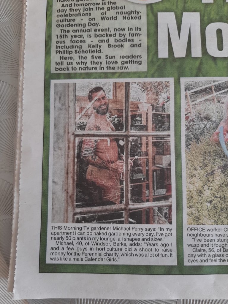 When your parents notice you’re in the newspaper before you do.. Hmmm! Thank you for featuring #WNGD today <a href="/TheSun/">The Sun</a> 😮 ~ how have you been celebrating #WorldNakedGardeningDay ??