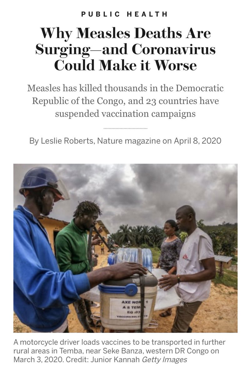 “Measles tops the charts with a reproduction number of 12–18, which makes it the most contagious virus known. You don’t need to be in the same room as an infected person to catch the virus.” scientificamerican.com/article/why-me…