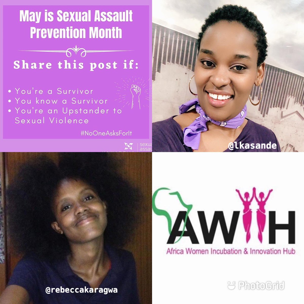 AwiihInfo's tweet photo. Sending out light, solidarity and love in this Sexual Assault Prevention Month. #NoOneAsksForIt https://t.co/k2GULhtKQD