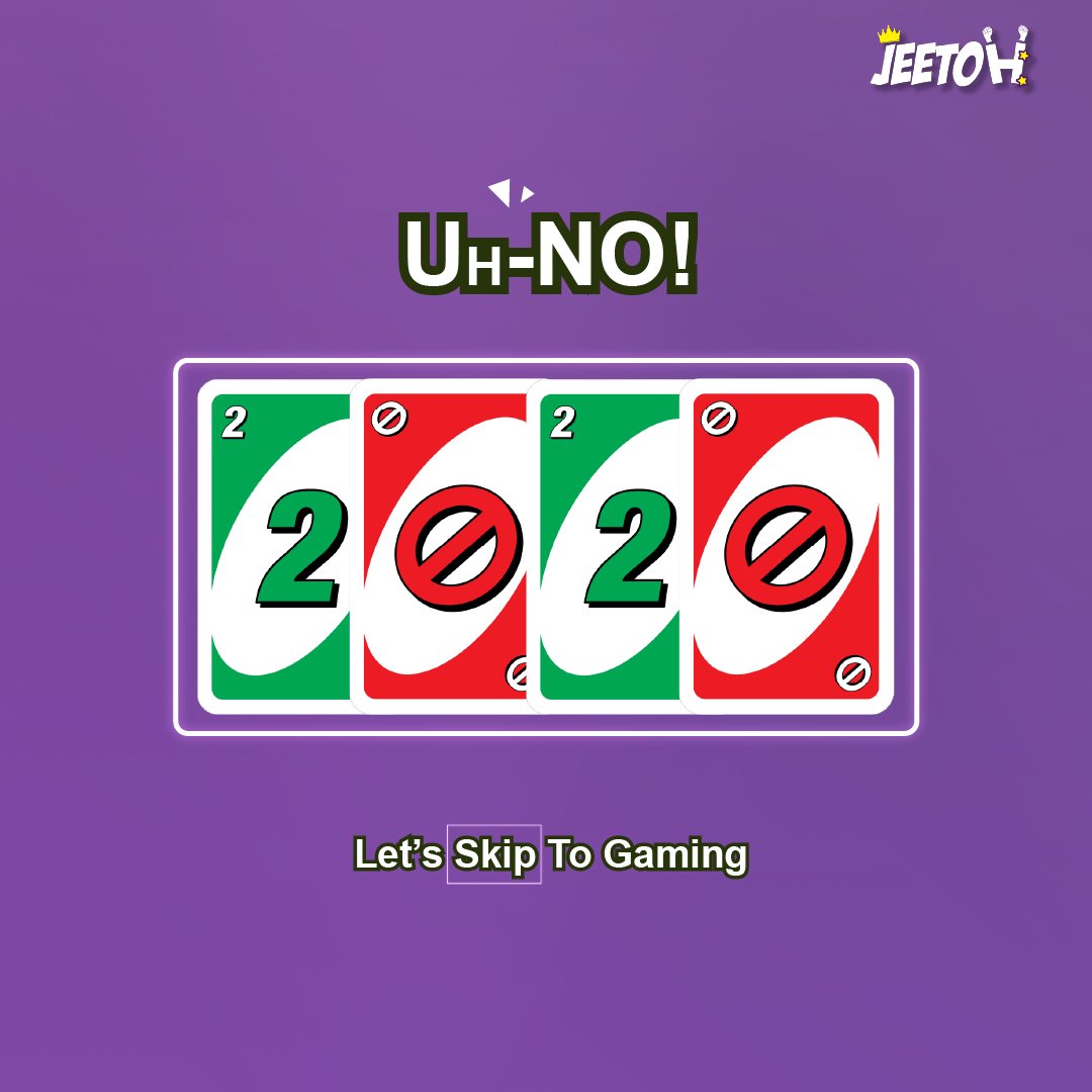 Jeetohapp's tweet photo. 2020 is quite unpredictable, but we certainly are going to be back with a lot of entertainment and games! 🔜

#Jeetoh #UNO #2020 #coronavirus #lockdown3 #lockdownextended #stayhome #stayhomestaysafe  #madovermarketing #creativeadvertising #momentmarketing #topicalspot #gaming https://t.co/EJ3yMwt22n